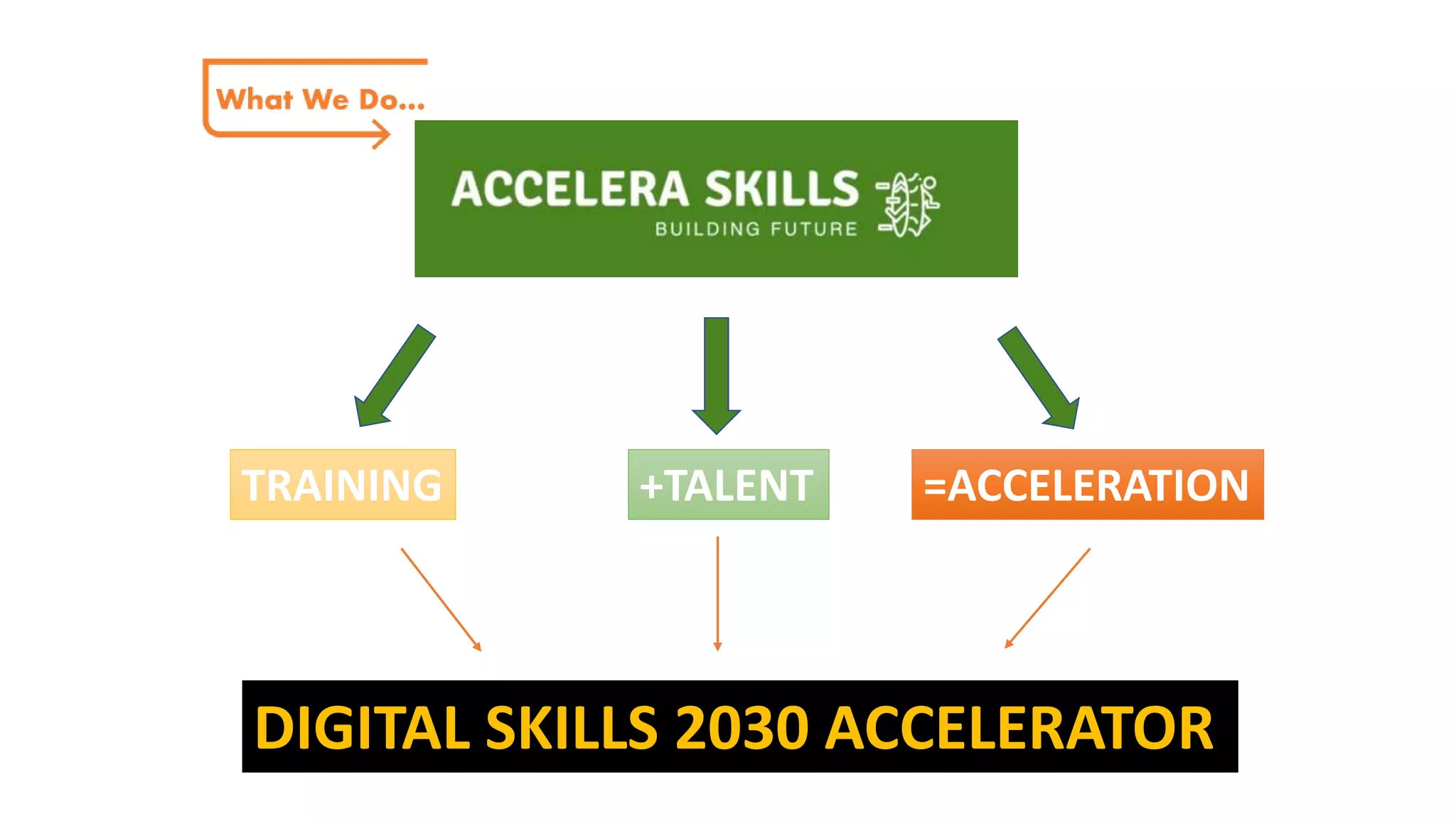 DIGITAL SKILLS 2030 ACCELERATOR
TRAINING +TALENT =ACCELERATION