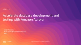 © 2019, Amazon Web Services, Inc. or its affiliates. All rights reserved.S U M M I T
Accelerate database development and
testing with Amazon Aurora
Vlad Vlasceanu
Principal Database Specialist SA
AWS
A D B 2 0 8
 