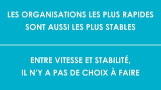 OCTO Part of Accenture Digital © 2019 - All rights reserved
Vitesse et stabilité s
20
LES ORGANISATIONS LES PLUS RAPIDES
SONT AUSSI LES PLUS STABLES
ENTRE VITESSE ET STABILITÉ,
IL N’Y A PAS DE CHOIX À FAIRE
 