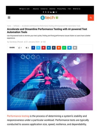 Accelerate and Streamline Performance Testing with AI-powered Test ...