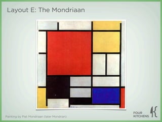 Layout E: The Mondriaan




Painting by Piet Mondriaan (later Mondrian)
 