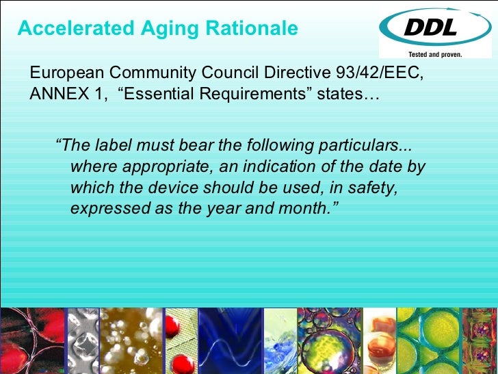 Accelerated Aging Testing from DDL