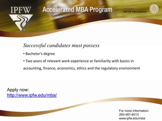 Accelerated MBA Program