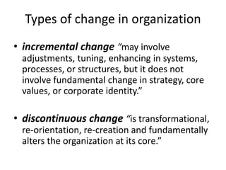 Speed of change 
• Two streams of change 
• In the first stream, speed refers to the rate at 
which an innovation is diffu...