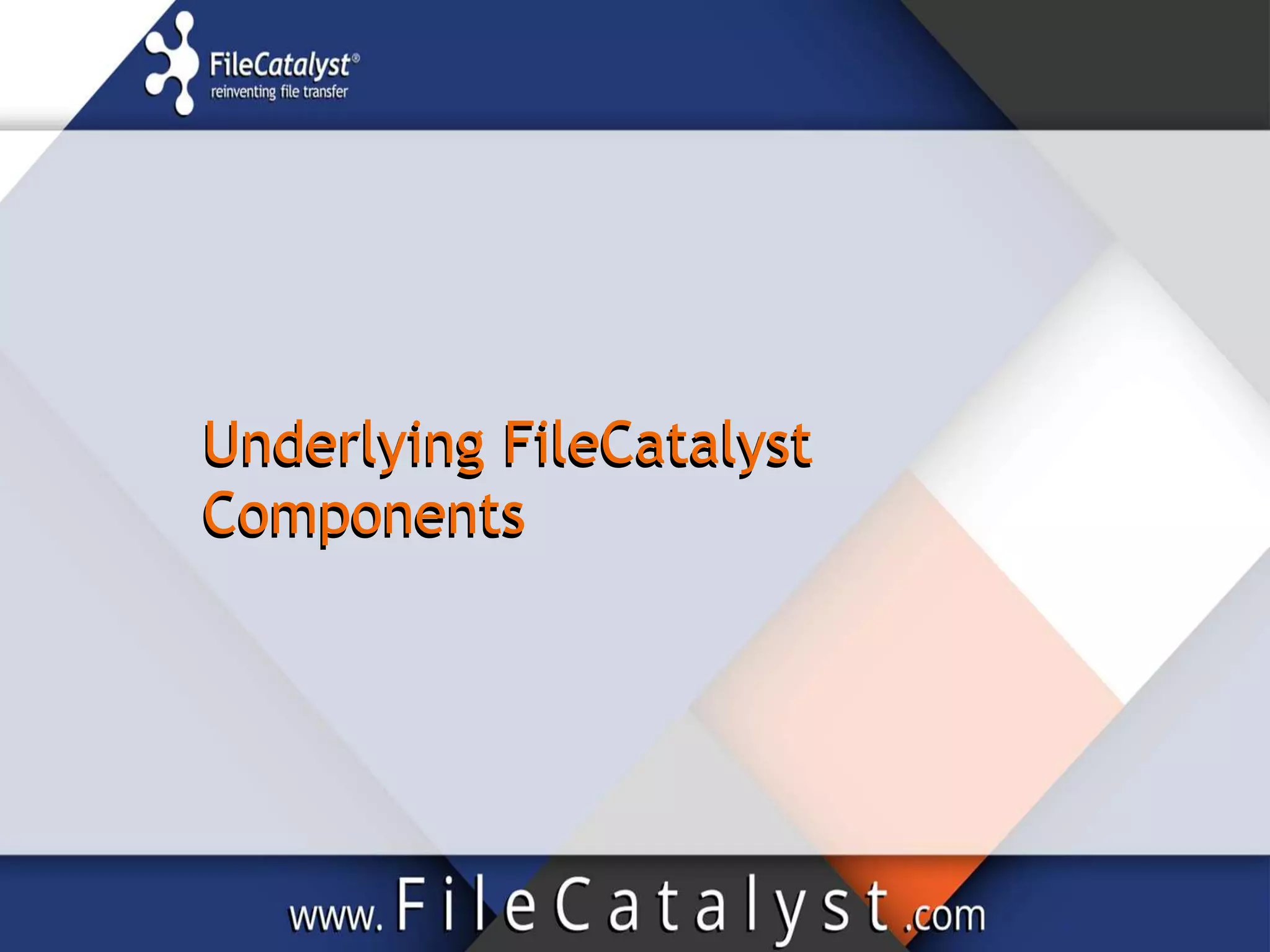 Underlying FileCatalyst
Components
Underlying FileCatalyst
Components
 