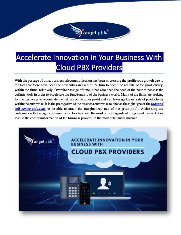 Accelerate innovation in your business with cloud pbx providers