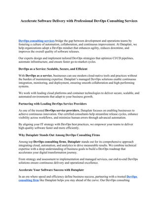 Accelerate Software Delivery with Professional DevOps Consulting ...
