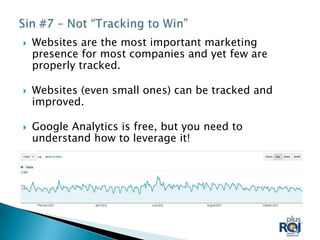   Websites are the most important marketing
    presence for most companies and yet few are
    properly tracked.

   W...