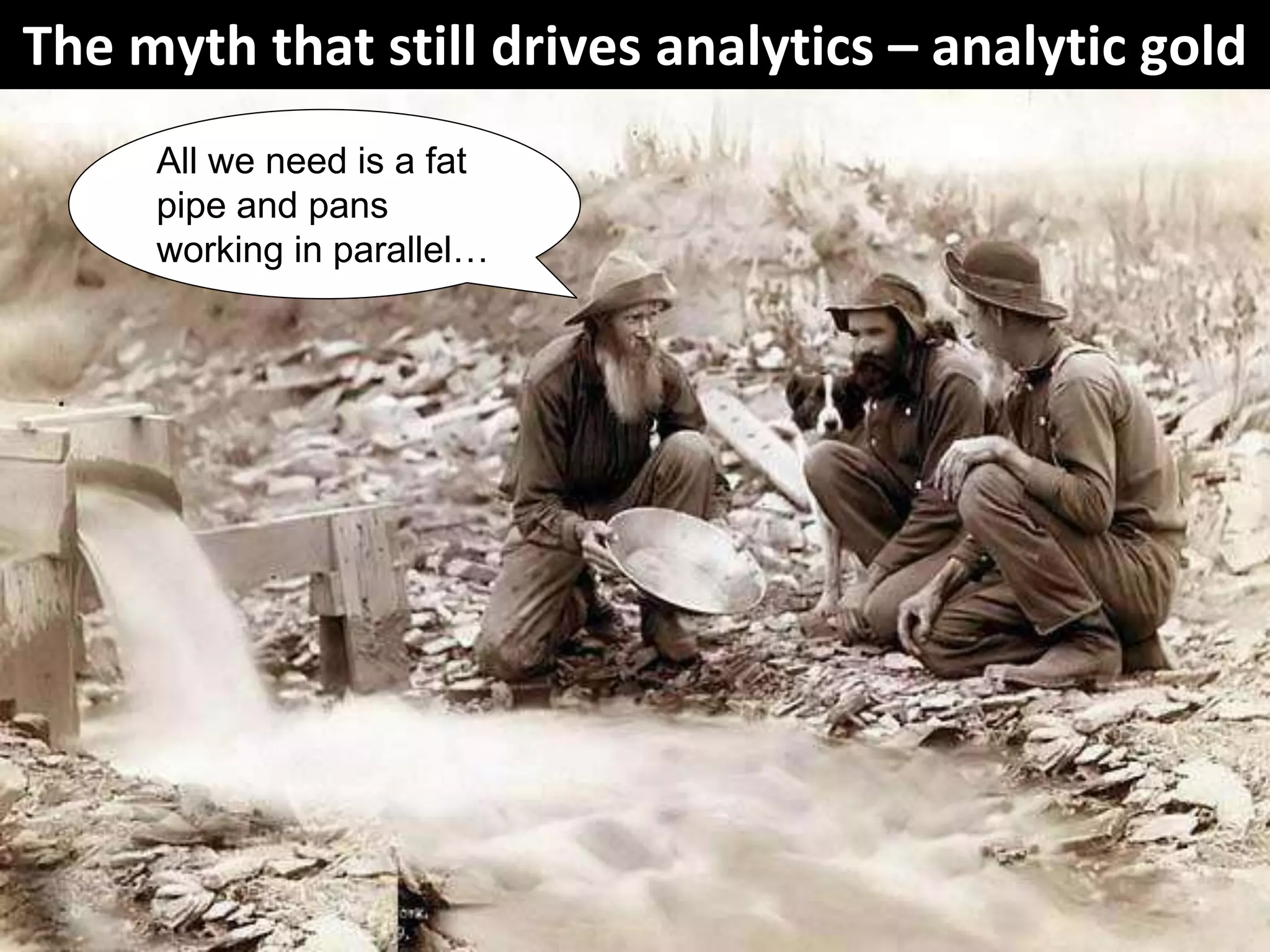 Copyright Third Nature, Inc.
The myth that still drives analytics – analytic gold
All we need is a fat
pipe and pans
working in parallel…
 