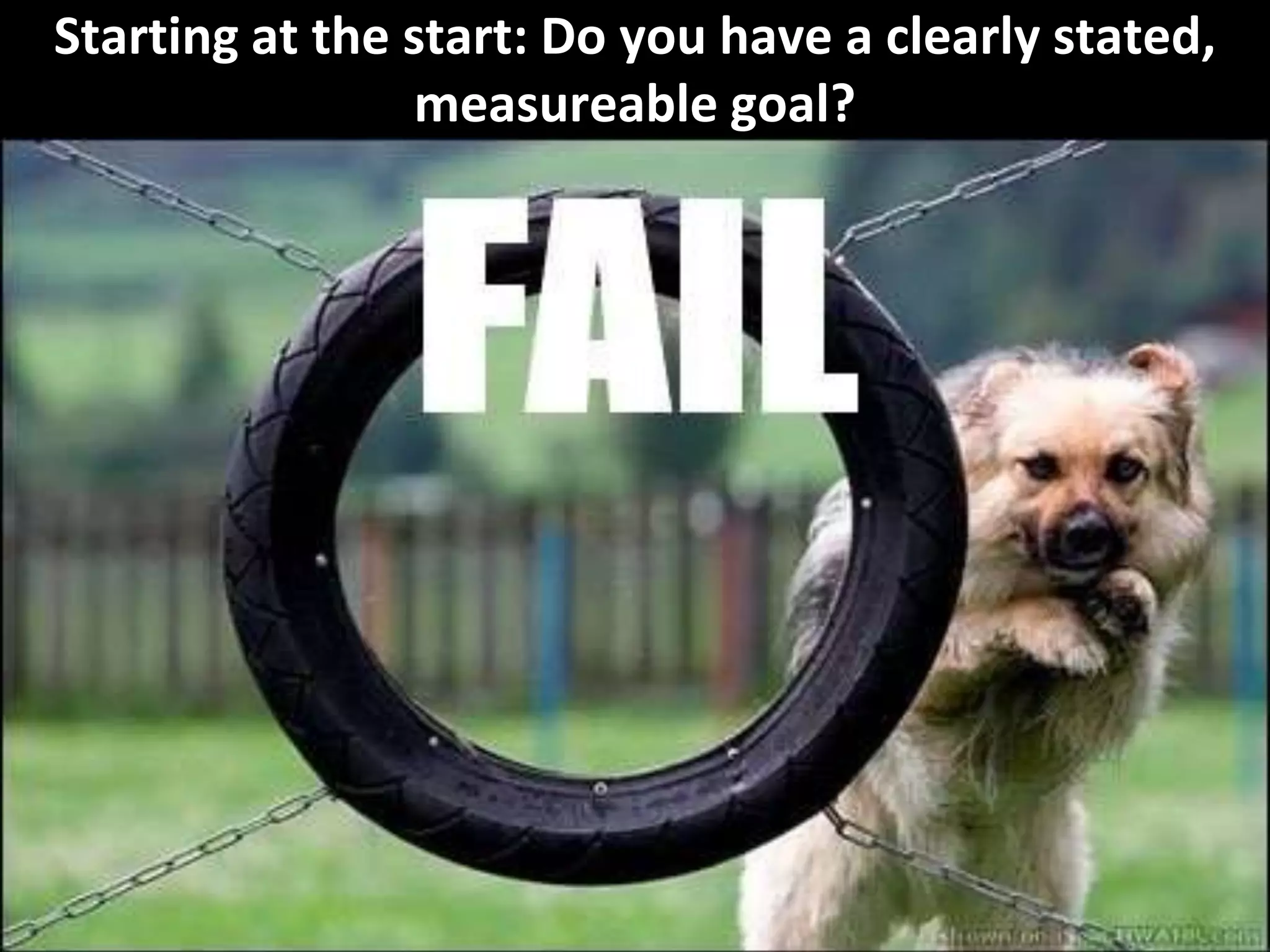 Copyright Third Nature, Inc.
Starting at the start: Do you have a clearly stated,
measureable goal?
 