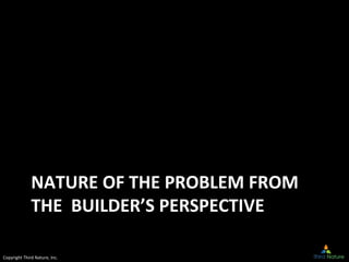 Copyright Third Nature, Inc.
NATURE OF THE PROBLEM FROM
THE BUILDER’S PERSPECTIVE
 