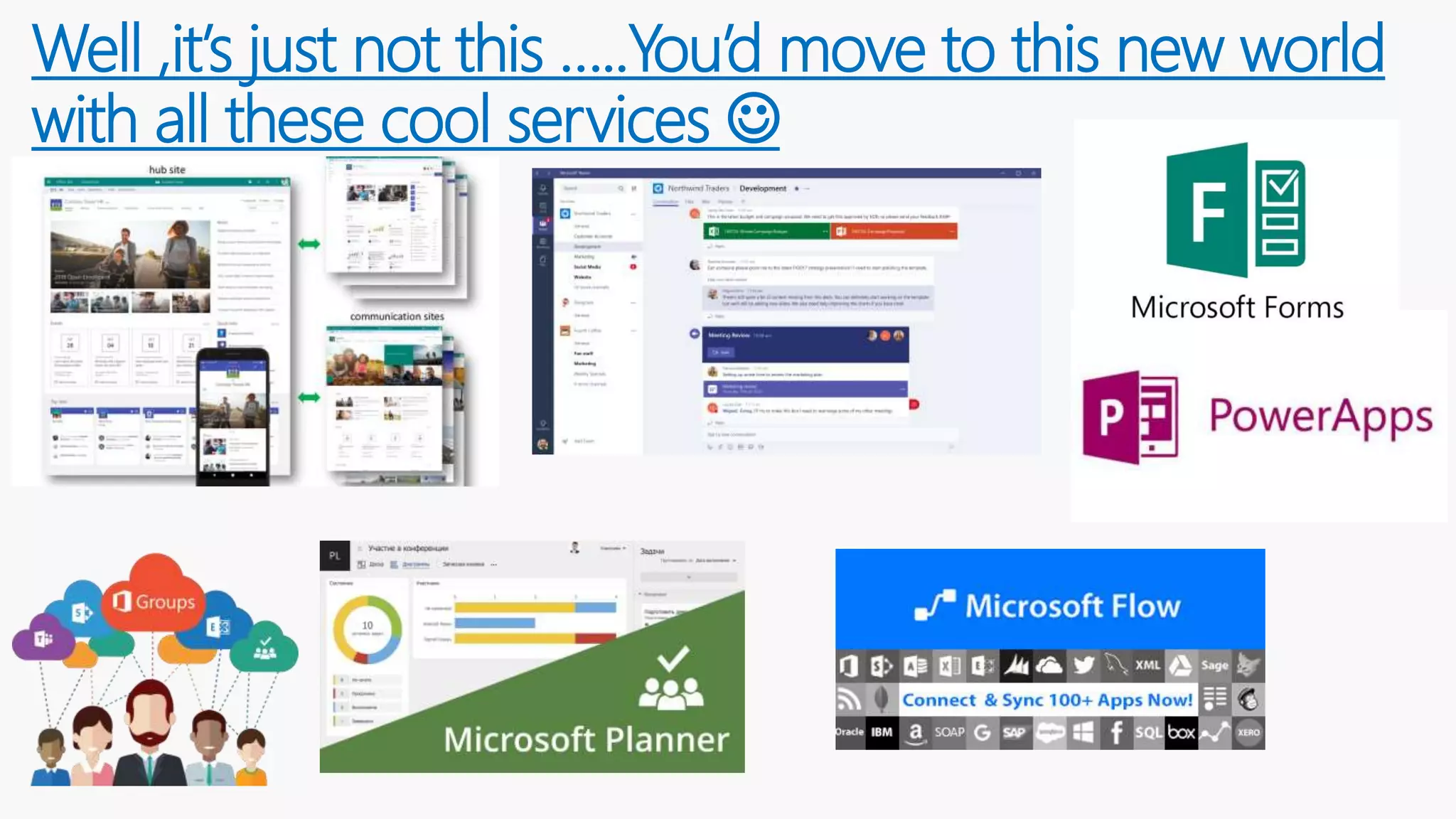 Well ,it’s just not this …..You’d move to this new world
with all these cool services 
 