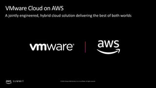 © 2019, Amazon Web Services, Inc. or its affiliates. All rights reserved.S U M M I T
VMware Cloud on AWS
 