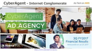 CyberAgent - Internet Conglomerate
https://www.cyberagent.co.jp/en/
 