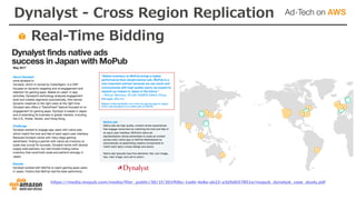 Dynalyst - Cross Region Replication
Real-Time Bidding
https://media.mopub.com/media/filer_public/30/1f/301ffdbc-1edb-4e8a-ab22-a3d5db57851e/mopub_dynalyst_case_study.pdf
 