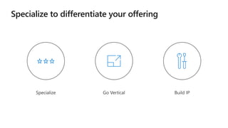 Specialize to differentiate your offering
 