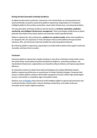 Accelerating DevOps Transformation in the USA with Enterprise Platform ...