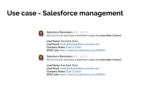 Use case - Salesforce management
 