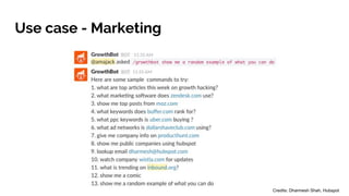 Use case - Marketing
Credits: Dharmesh Shah, Hubspot
 