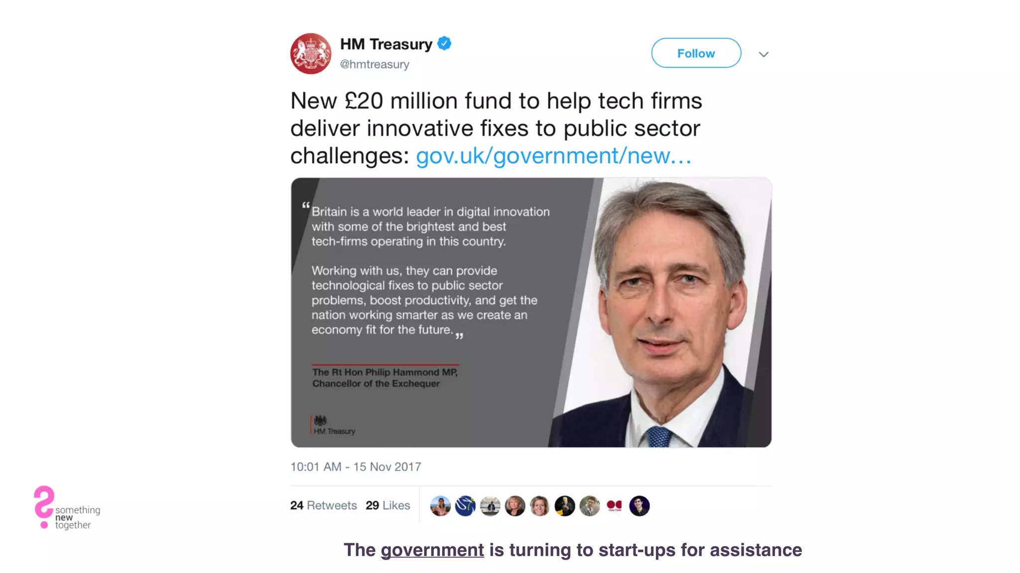 The government is turning to start-ups for assistance
 