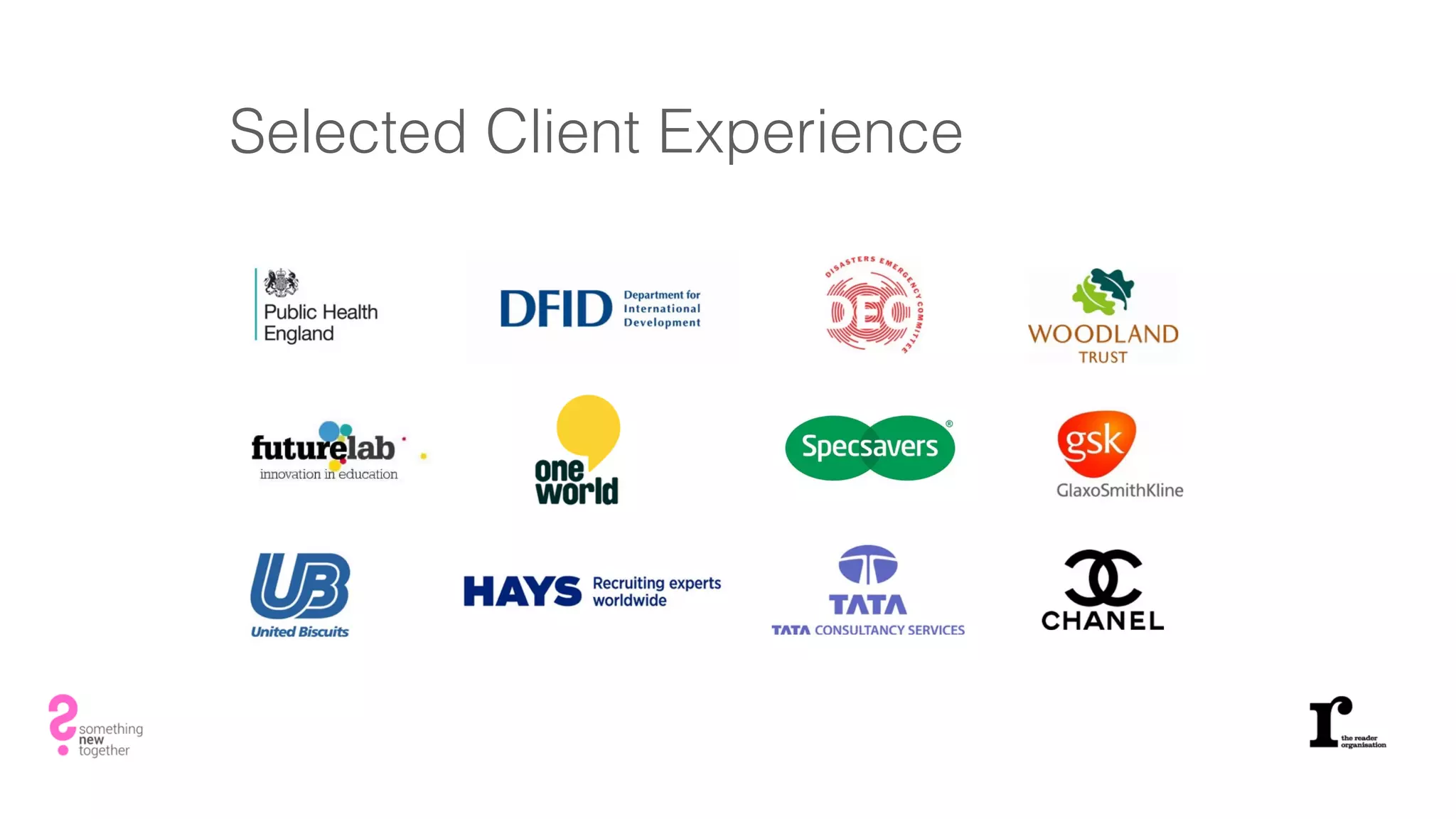 Selected Client Experience
 