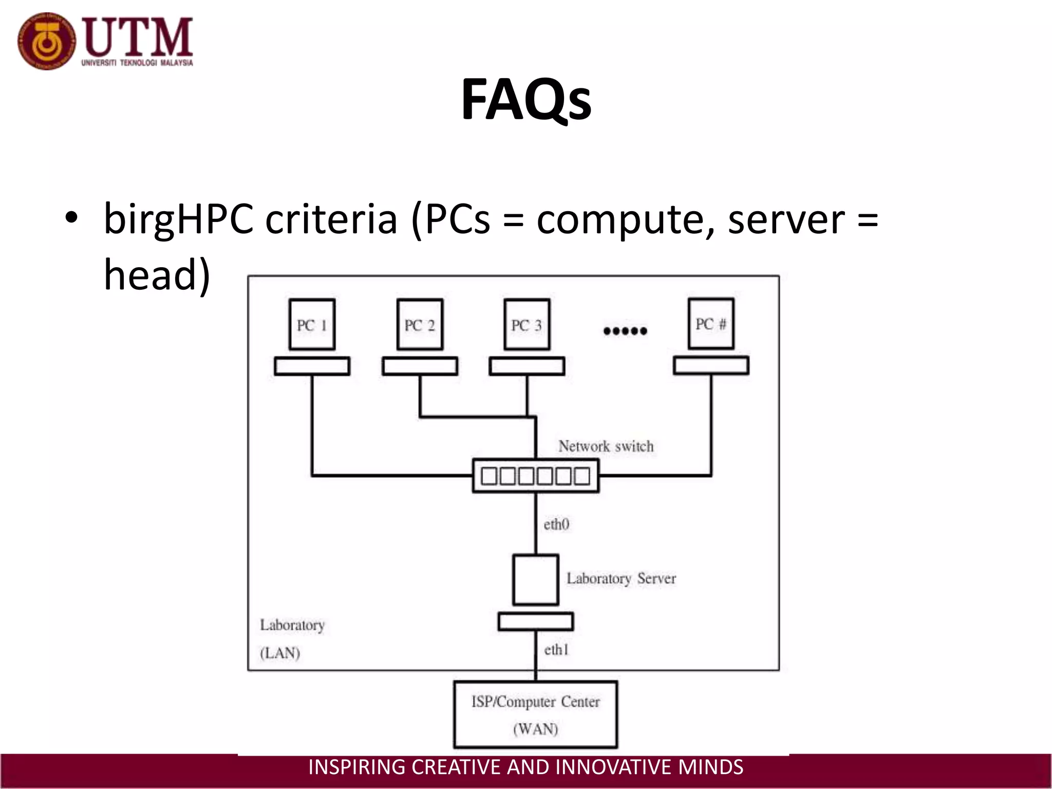 FAQsbirgHPC criteria (PCs = compute, server = head)