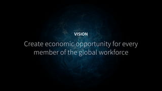 VISION
Create economic opportunity for every
member of the global workforce
 