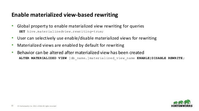 Accelerating Query Processing With Materialized Views In Apache Hive