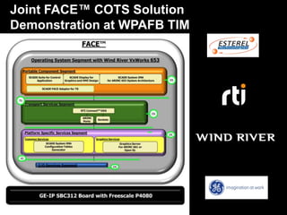 Joint FACE™ COTS Solution
Demonstration at WPAFB TIM
 