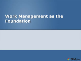 Work Management as the
Foundation
 