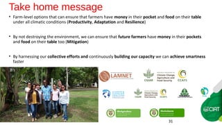 Farm-level options for accelerating the transition towards climate smart agriculture