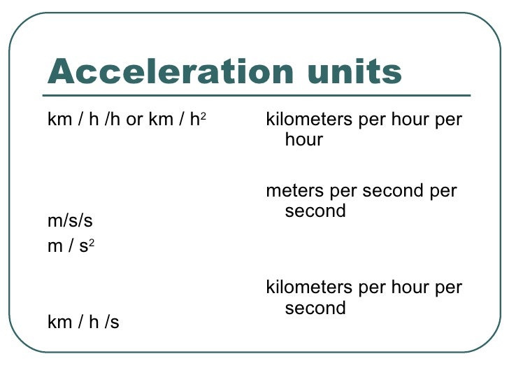 Acceleration