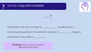 Acceleration 1 AQA. mechanics. physics. motion | PPTX