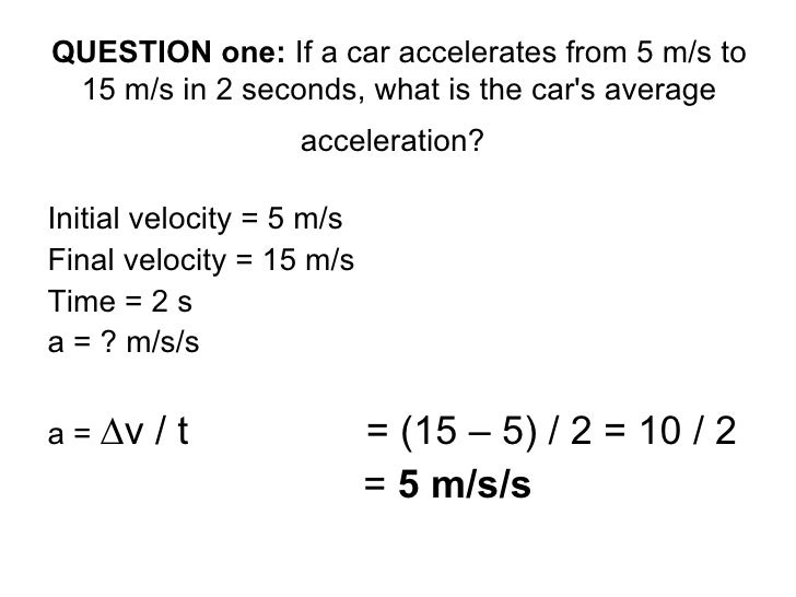 Acceleration And Equations Of Motion 2