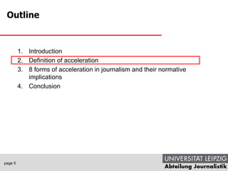 Acceleration in Journalism: A Theoretical Approach to a Complex ...