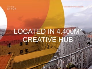 WWW.STARTUPBRAGA.COM
LOCATED IN 4.400M²
CREATIVE HUB
 