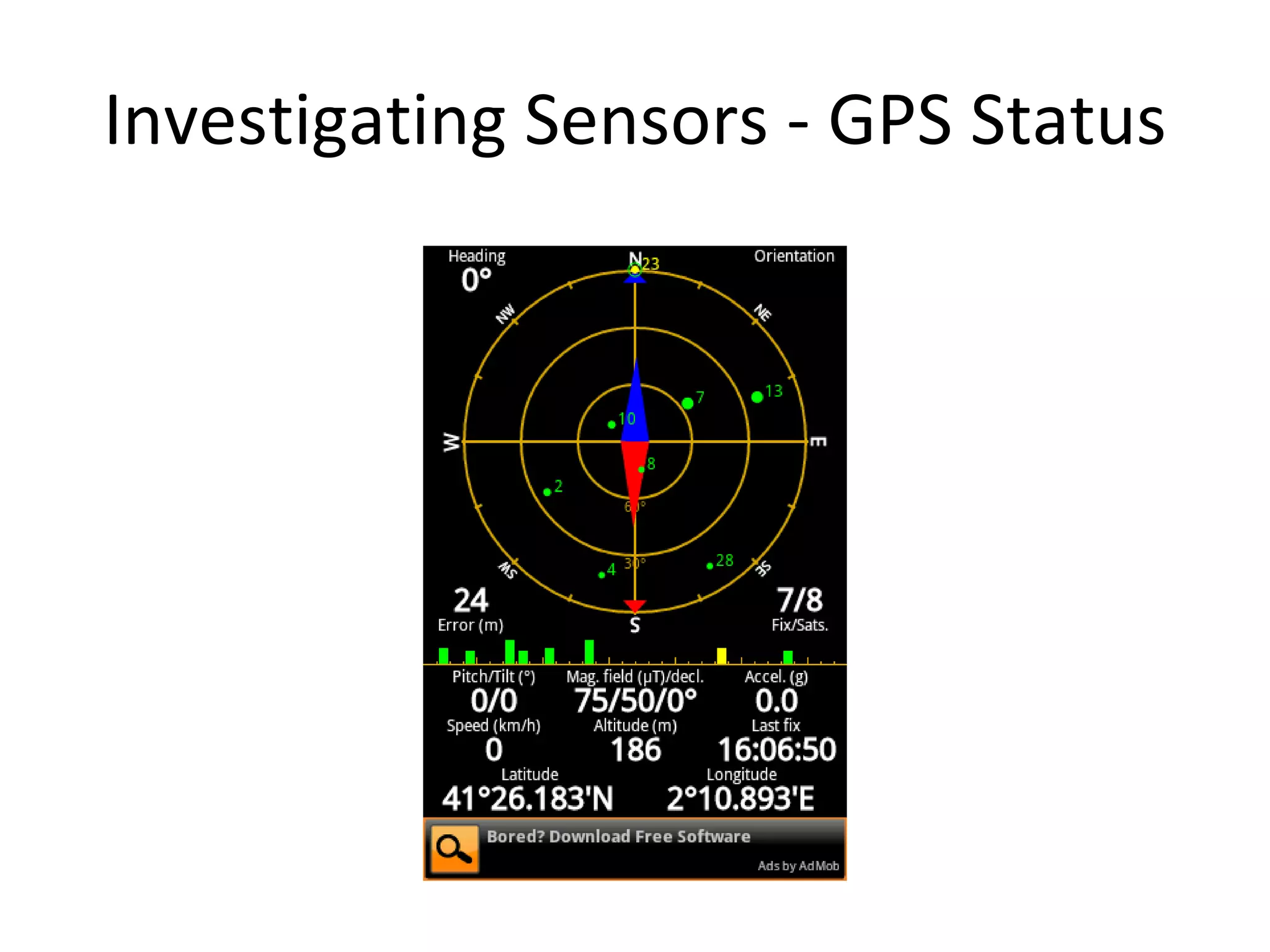 Investigating Sensors - GPS Status 