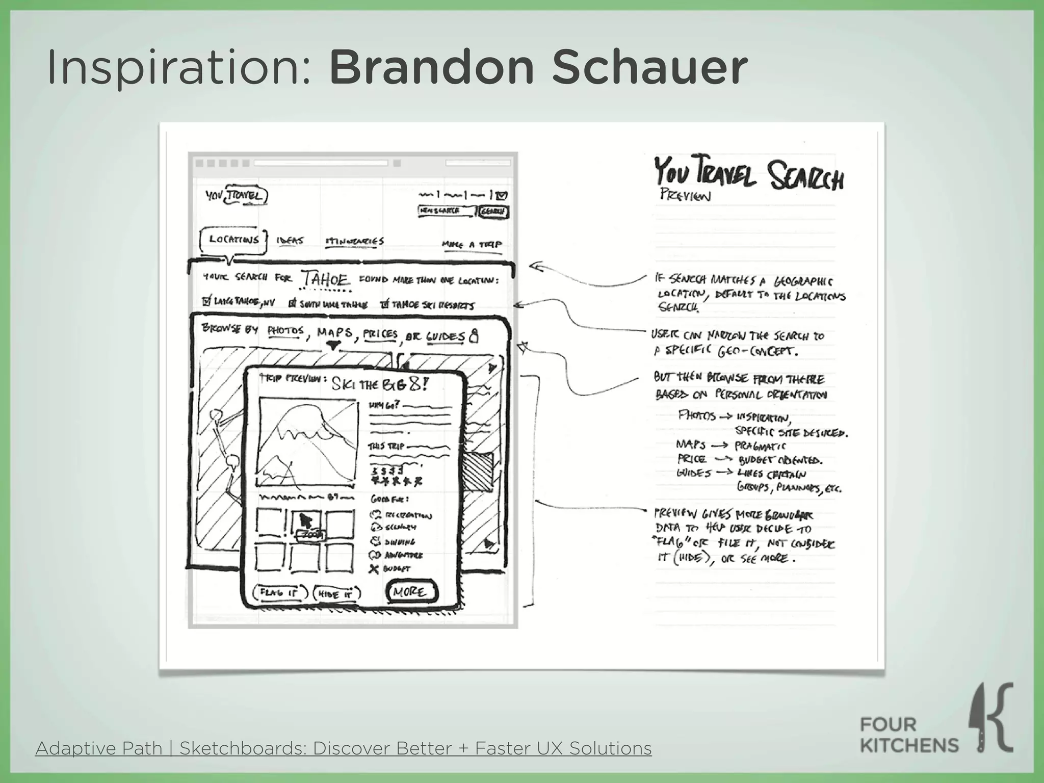 Inspiration: Brandon Schauer




Adaptive Path | Sketchboards: Discover Better + Faster UX Solutions
 