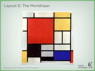 Layout E: The Mondriaan




Painting by Piet Mondriaan (later Mondrian)
 