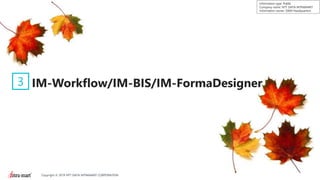 15Copyright © 2019 NTT DATA INTRAMART CORPORATION
Information type: Public
Company name: NTT DATA INTRAMART
Information owner: S&M Headquarters
IM-Workflow/IM-BIS/IM-FormaDesigner3
 