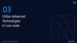 © 2024 NTT DATA INTRAMART Corporation 15
03
Utilize Advanced
Technologies
in Low-code
 