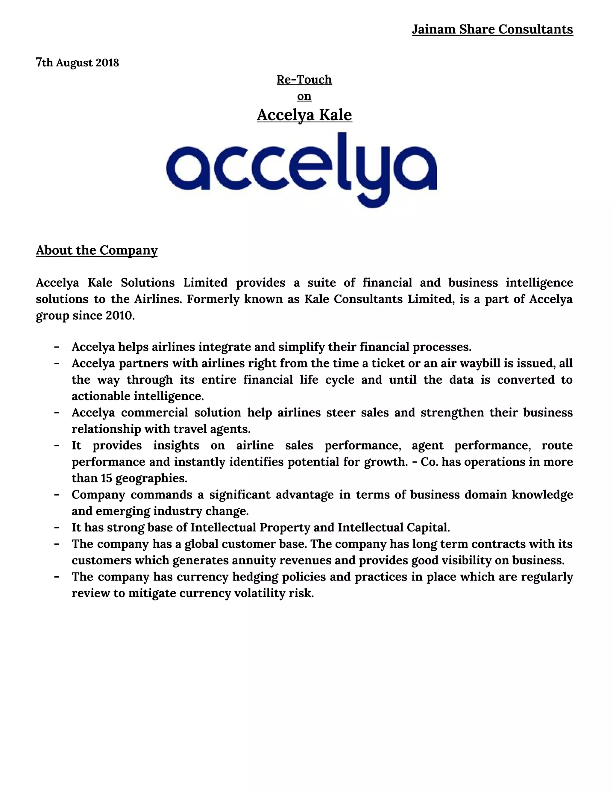 Accelya kale | PDF