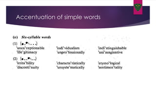Accentuation of simple words
 