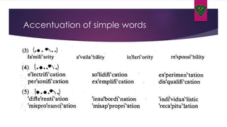 Accentuation of simple words
 
