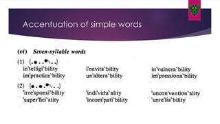 Accentuation of simple words
 