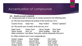 Accentuation of compounds
 