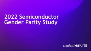 2022 Semiconductor
Gender Parity Study
 