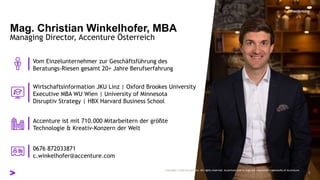 #techvision2021
Accenture ist mit 710.000 Mitarbeitern der größte
Technologie & Kreativ-Konzern der Welt
Wirtschaftsinform...