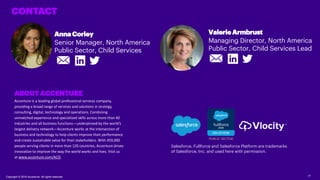 CONTACT
Valerie Armbrust
Managing Director, North America
Public Sector, Child Services Lead
ABOUT ACCENTURE
Accenture is ...