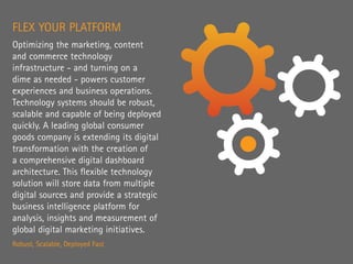 FLEX YOUR PLATFORM
Optimizing the marketing, content
and commerce technology
infrastructure - and turning on a
dime as nee...